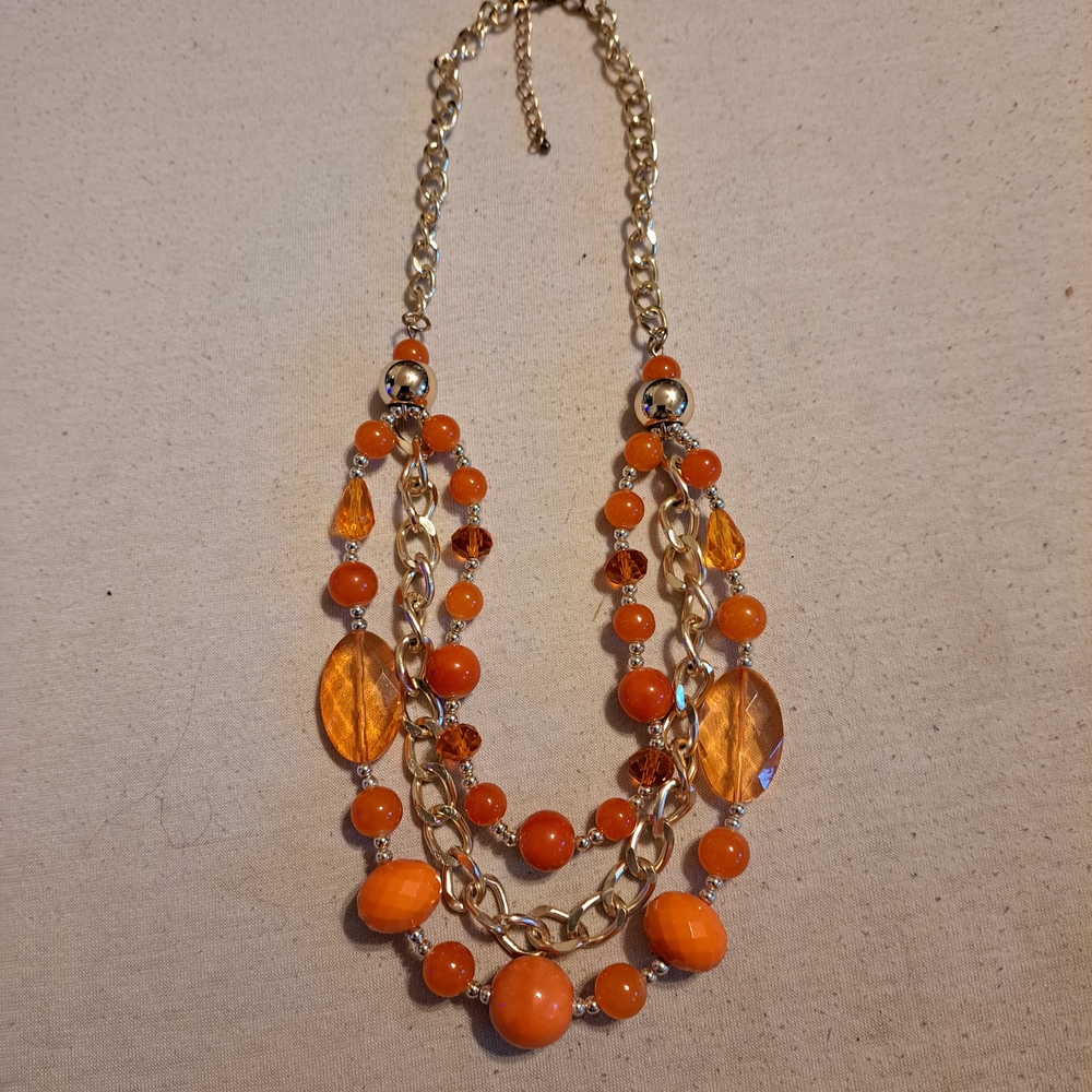Orange Beaded Necklace